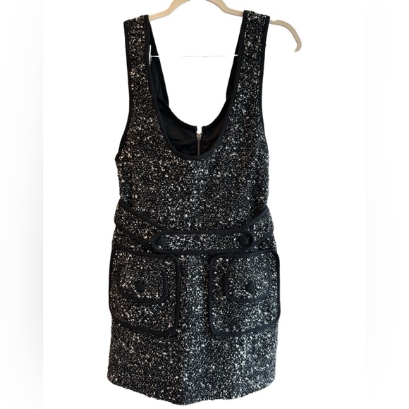 NANETTE LEPORE GRAY SCOOP NECK TWEED MINI DRESS - Picture 1 of 7